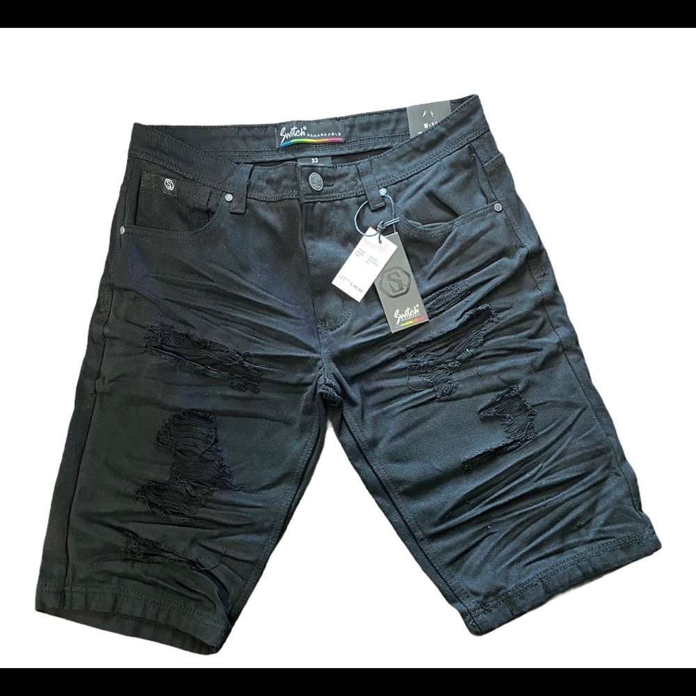 Distressed Denim Shorts